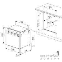 Електрична духова шафа Smalvic Glass FI-74MTLB GLASS BIANCO 1021250300 біле скло