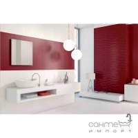 Настенная плитка, декор 26x60,5 Naxos Pixel Fascia Wave Redwine (красная)