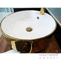 Раковина на столешницу Newarc Countertop 47 5017G-W белая/золото