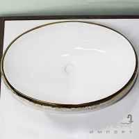 Раковина на стільницю Newarc Countertop 60 5015G-W біла/декор золото