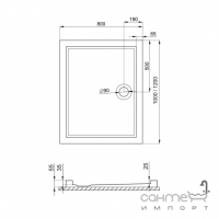 Акриловый душевой поддон 110x80x5,5 Polimat Goliat 2 00794