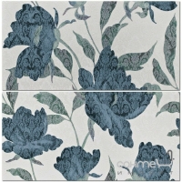 Облицювальна плитка декорація 32,5x65 Naxos Florence Fascia Flora Blu