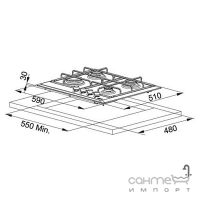 Газова варильна поверхня Franke FHM 604 3G TC WH E 106.0155.413 біла емаль