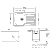 Кухонна мийка Ukinox Comfort COL 780.480 GT 6K декор