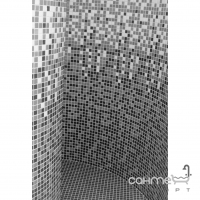 Мозаичная растяжка 31,6x31,6 Mosavit Basic Degradado NEGRO (901-401-402-101) (черная, белая)