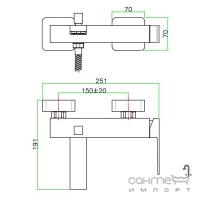 Смеситель для ванны Fiore Kube 100 CR 8551 хром