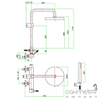 Душевая стойка Fiore Xenon 44 CR 5168 хром