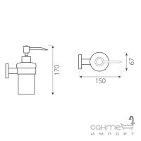 Дозатор для мыла настенный стеклянный Ferro Grace AC34 хром