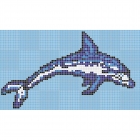 Панно из мозаики, дельфин 126x221 Mosavit Decoracion Animales Acuaticos DELFIN MALLORCA