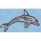 Панно из мозаики, дельфин 126x221 Mosavit Decoracion Animales Acuaticos DELFIN COLORES