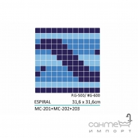 Бордюр из мозаики 31,6x31,6 Mosavit Basic Cenefas ESPIRAL