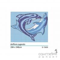 Панно из мозаики, дельфины 284x348 Mosavit Decoracion Animales Acuaticos DELFINES JUGANDO