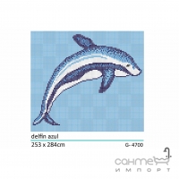 Панно из мозаики, дельфин 252x285 Mosavit Decoracion Animales Acuaticos DELFIN AZUL