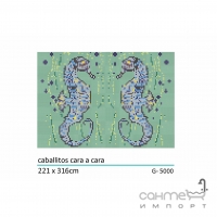 Панно из мозаики, морские коньки 190x285 Mosavit Decoracion Animales Acuaticos CABALLITOS CARA A CARA