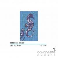 Панно из мозаики, морские коньки 190x316 Mosavit Decoracion Animales Acuaticos CABALLITOS AZULES