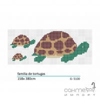 Панно из мозаики, черепахи 158x380 Mosavit Decoracion Animales Acuaticos FAMILIA TORTUGAS