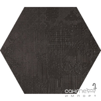 Керамогранит универсальный, шестиугольный 120х120 Mutina Dechirer Esagona Decor Nero, арт. PUDD34