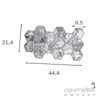 Керамогранит универсальный, декор 44,4х21,4 Mutina Dechirer Mosaico Random Decor Ecru (мозаика), арт. PUDD45