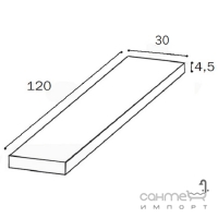 Ступень угловая левая 30х120 Mutina Dechirer la Suit Trace Cenere, арт. PUDT48