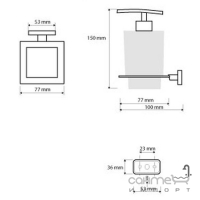 Дозатор для жидкого мыла настенный стеклянный 250 мл. Bemeta Niki 153209049