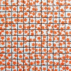 Мозаика 31,6x31,6 Mosavit Design Dreams Flor NARANJA (белая, оранжевая)