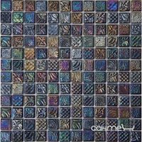 Мозаика 31,6x31,6 Mosavit Design Pandora ZEN 100% (черная с радужкой)
