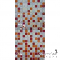Растяжка мозаика 31,6x31,6 Mosavit Design Acquaris Degradado ROJO (белая/красная)