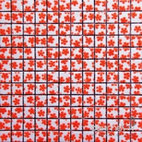 Мозаїка 31,6x31,6 Mosavit Design Dreams Flor ROJA (біла, червона)