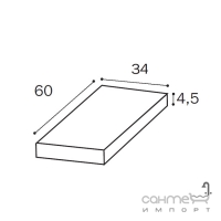 Ступень угловая левая 34х60 Mutina Numi White, арт. KGNUM121