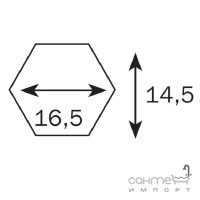 Керамограніт універсальний, шестикутний 16,5 х14, 5 Mutina Phenomenon Hexagon Grigio, арт. TYPHX19