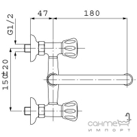 Смеситель для умывальника настенный Ferro Standard BST3 хром 