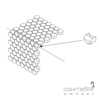 Соединение 9,4х7,6 Mutina Phenomenon Mosaics Honeycomb A + B Bianco, арт. TYPHR01