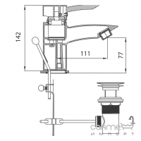 Змішувач для умивальника з донним клапаном Ferro Modena BTM2 хром