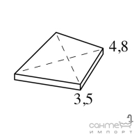 Керамогранит универсальный, декор 3,5х4,8 Mutina Rombini Triangle Small Grey, арт. BORRAC02