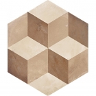 Плитка шестиугольная, декор 25x21,6 Marca Corona Terra Esagono Cubo vers. C