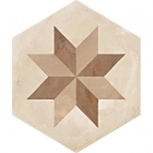 Плитка шестиугольная, декор 25x21,6 Marca Corona Terra Esagono Stella vers. C