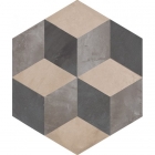 Плитка шестиугольная, декор 25x21,6 Marca Corona Terra Esagono Cubo vers. F