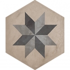 Плитка шестиугольная, декор 25x21,6 Marca Corona Terra Esagono Stella vers. F