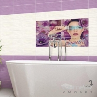 Настінна плитка, декор-панно 20x50 Ceramika-Konskie Marina Glamour Violet Inserto.