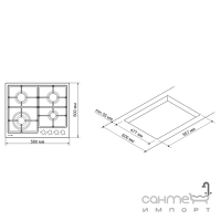 Варочная поверхность газовая Pyramida PFX 648 T IX нержавеющая сталь