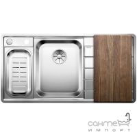 Кухонна мийка на півтори чаші з сушкою  Blanco Axis III 6S-IF 516529 права, дзеркальна нержавіюча сталь