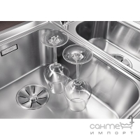 Кухонна мийка на півтори чаші з сушкою  Blanco Axis III 6S-IF 516529 права, дзеркальна нержавіюча сталь