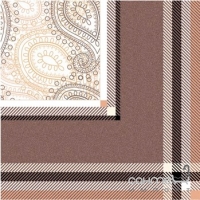 Плитка для підлоги, декор кут 45x45 Dual Gres Paisley Angulo Marron (бежева, коричнева)