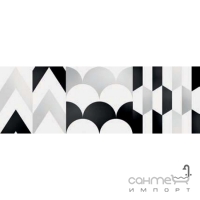 Настінна плитка, декор 20x60 Ceramika-Konskie Black White Geo 1 Inserto (глянцева)