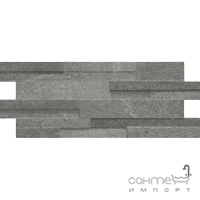 Настенная плитка 16x40 Casabella Eco-Stone Muretto Antracite (темно-серая)