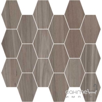 Мозаика с шестиугольной тессерой 30x30 Casabella Land Mosaico Esagona Noce (серо-коричневая)