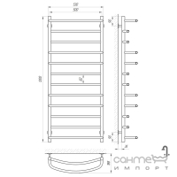 Электрический полотенцесушитель Laris Евромикс П12 500х1200 хром