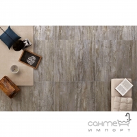 Керамогранітна плитка 40x80 Colli Domus Grigio Glossy (світло-сіра, глянсова)