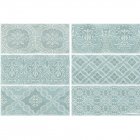 Настенная плитка, декор со случайным рисунком 11х25 Roca Maiolica Deco Aqua (голубая)