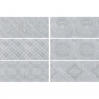 Настенная плитка, декор со случайным рисунком 11х25 Roca Maiolica Deco Gray (светло-серая)